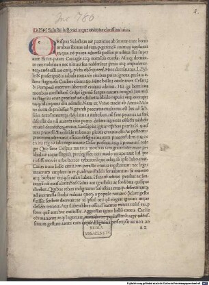 De coniuratione Catilinae : mit Vita Sallustii von Hieronymus Squarzaficus