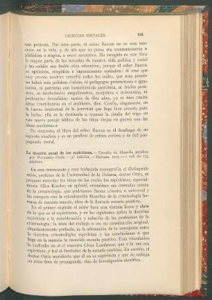 La filosofía penal de los espiritistas. - Estudio de filosofía jurídica por Fernando Ortiz