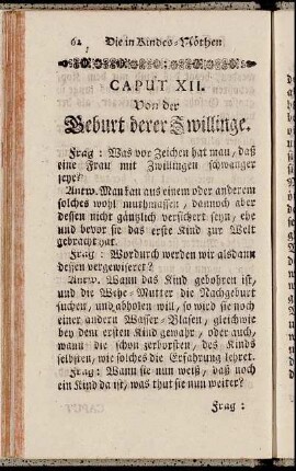 Caput XII. Von der Geburt derer Zwillinge.