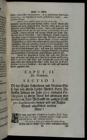 Sectio I. - Sectio VI.