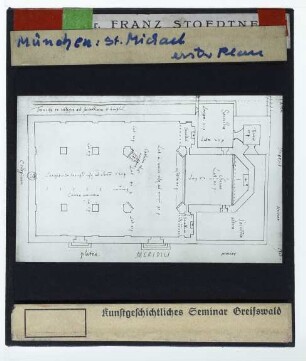 München, St. Michael : Plan, erster Entwurfsplan.