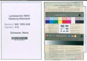 Entnazifizierung Maria Schwaner , geb. 04.03.1900 (Postbeamtin)