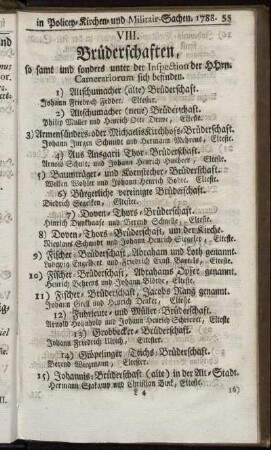 VIII. Brüderschaften.
