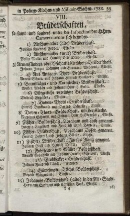 VIII. Brüderschaften.