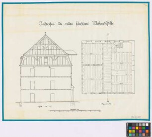 Mulartshütte ([Landkreis Monschau]): Alte Försterei. Haupthaus (Schnitt a-b, Grundriss)