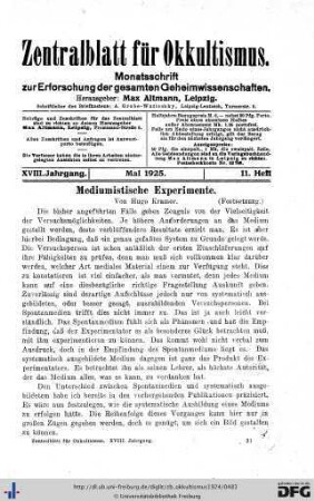 11. Heft (Mai 1925)