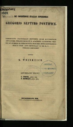De conditione Italiae inferioris Gregorio Septimo pontifice