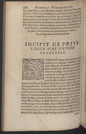 Incipit de privilegiis piae causae tractatus.