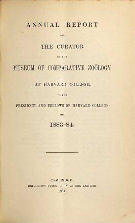 Annual report. 1883/84