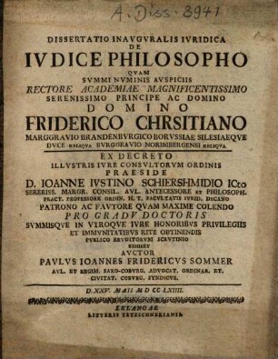 Dissertatio inavgvralis ivridica de ivdice philosopho