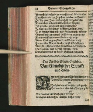 Dat Drüdde Schertz-Gedichte. Van Almodischer Sprake und Titeln.