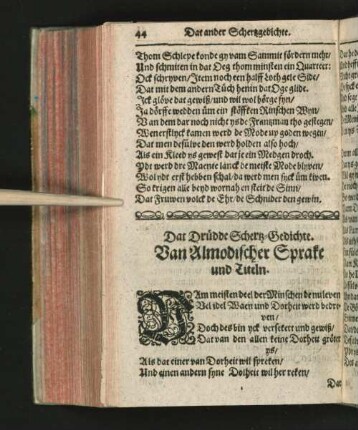 Dat Drüdde Schertz-Gedichte. Van Almodischer Sprake und Titeln.