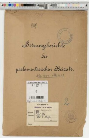 Sitzungsberichte des Parlamentarischen Beirats