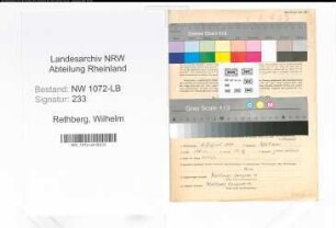 Entnazifizierung Wilhelm Rethberg , geb. 16.08.1888 (Zimmermeister)