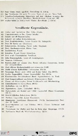 Versilberte Gegenstände (Nr. 521-554)