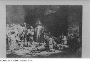 Reproduktion "Christus heilt die Kranken" (von Alfred Frank nach Rembrandt?)