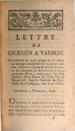 Académiques De Cicéron. 1