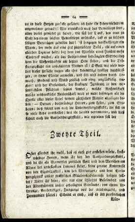 Zweyte Theil.