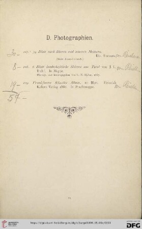 Photographien (Nr. 107- 109)