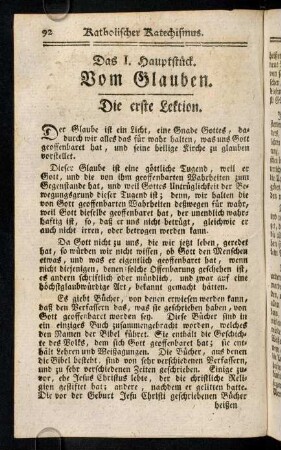 92-100, Die erste Lektion; Die zweyte Lektion