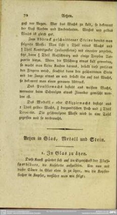 Aetzen in Glas, Metall und Stein