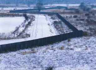 Deutsch-deutsche Grenze : Schneelandschaft an der deutsch-deutschen Grenze bei Wanfried/Treffurt.
