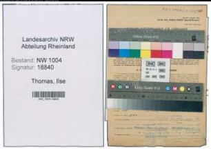 Entnazifizierung Ilse Thomas , geb. 07.04.1909 (Lehrerin)