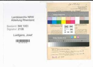 Entnazifizierung Josef Luettgens , geb. 13.06.1902 (Inspektor)
