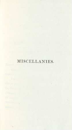 Miscellanies