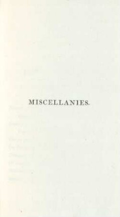 Miscellanies