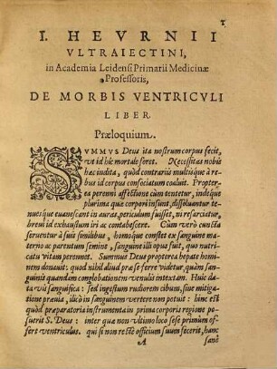Ioannis Heurnii De morbis ventriculi liber