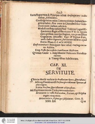 CAPUT XI. DE SERVITUTE.