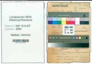 Entnazifizierung Heinrich Nabben , geb. 01.09.1896 ()