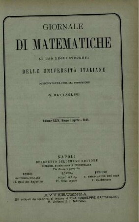 Volume XXIV. Marzo e Aprile - 1886.