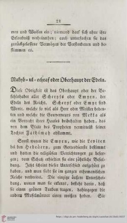 Ratnb-ul-echraf oder Oberhaupt der Edlen