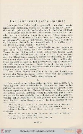 Der landschaftliche Rahmen