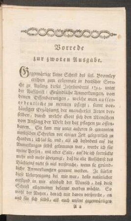 Vorrede zur zwoten Ausgabe.