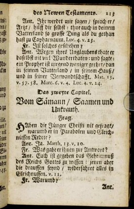Das zweyte Capitel. vom Sämann / Saamen und Unkrauth.