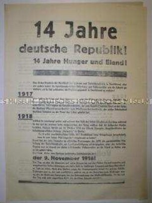 Sonderdruck der NSDAP zur Reichstagswahl am 31. Juli 1932 mit einer "Bilanz" der Weimarer Republik