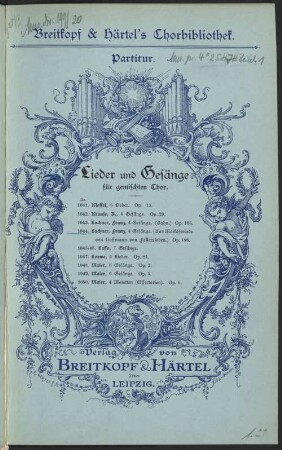 Vier Gesänge : für Sopran, Alt, Tenor u. Bass, 2. Gedichte aus Maikäferiade von Hoffmann von Fallersleben : op. 186. - Pl.-Nr. 15148