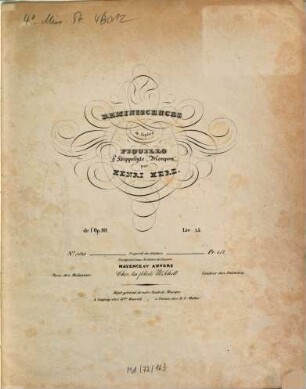 Reminiscences de l'opéra Piquillo d'Hippolyte Monpou : de l'op. 101,15
