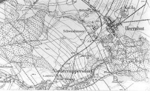 Herrnhut-Ruppersdorf/O.L.. Meßtischblatt, Sekt. Löbau, 1884