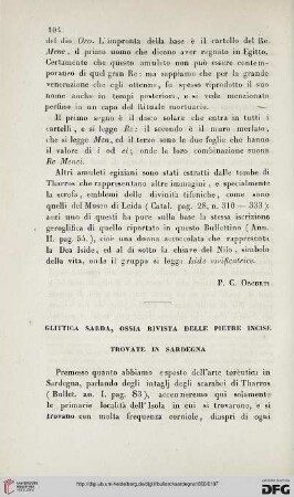 Glittica sarda, ossia rivista delle pietre incise trovate in Sardegna
