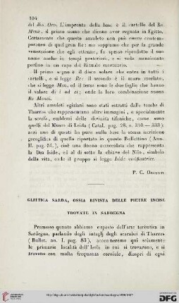Glittica sarda, ossia rivista delle pietre incise trovate in Sardegna