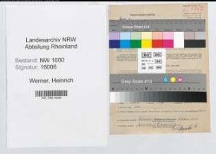 Entnazifizierung Heinrich Werner, geb. 10.12.1888 (Landesinspektor)