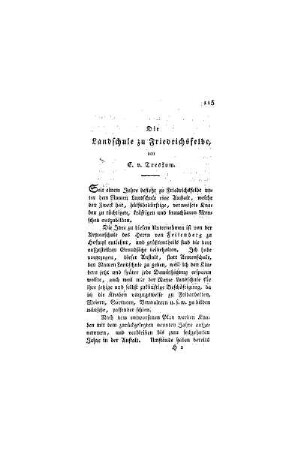 Die Landschule zu Friedrichsfelde