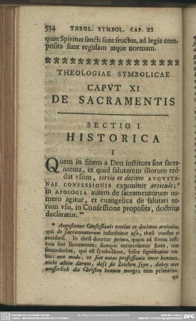 Caput XI De Sacramentis