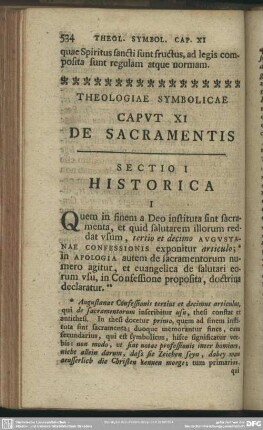 Caput XI De Sacramentis