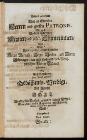 Gedächtnis-Predigt