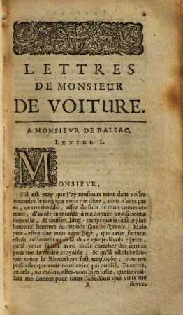 Lettres de Mr. de Voiture